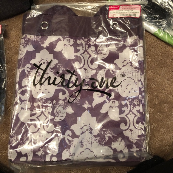 Thirty One Double Casserole Carrier Perfect Party Set w/ Tote Vintage Damask New - Picture 2 of 5